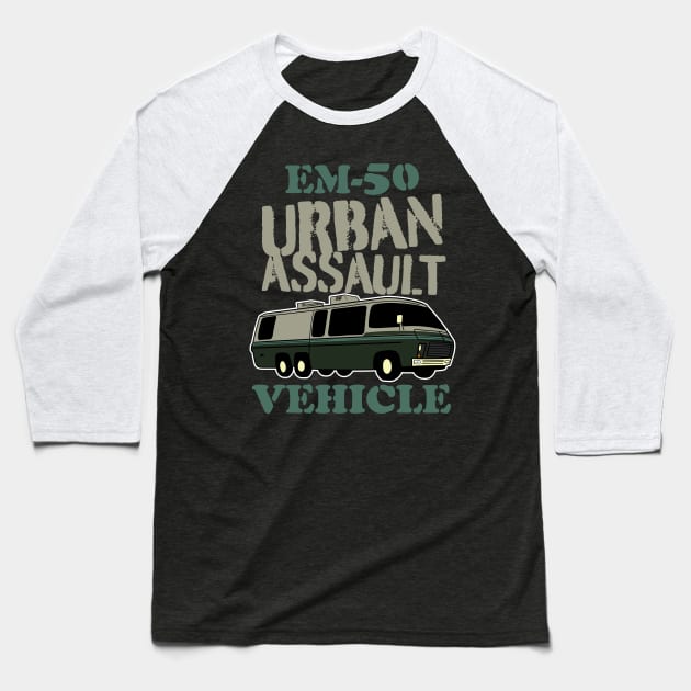 The EM-50 Urban Assault Vehicle Baseball T-Shirt by Meta Cortex